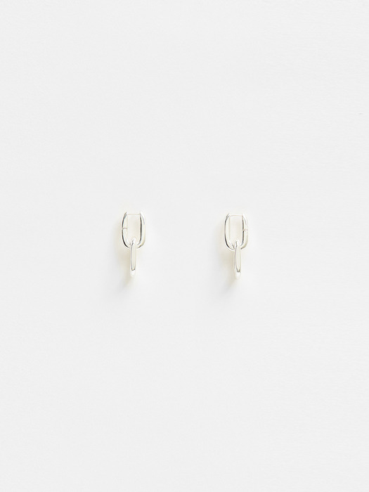 Silver double link earrings_B205AIW005SI