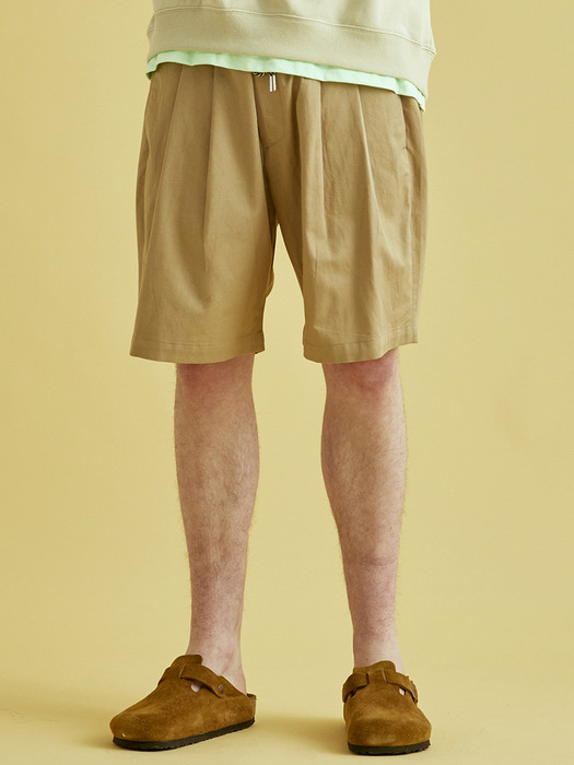 CT PLEAT SHORTS (BEIGE)