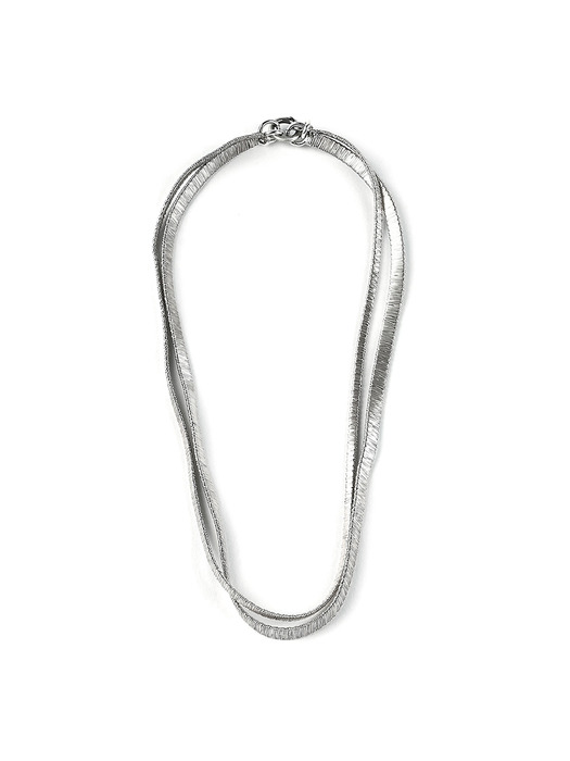SEWN SWEN SILVER DOUBLE THREAD COVER CHAIN NECKLACE