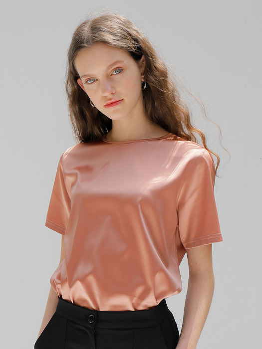 SILKY T-SHIRTS_CORAL PINK