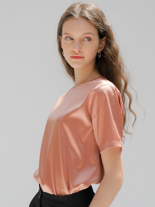 SILKY T-SHIRTS_CORAL PINK