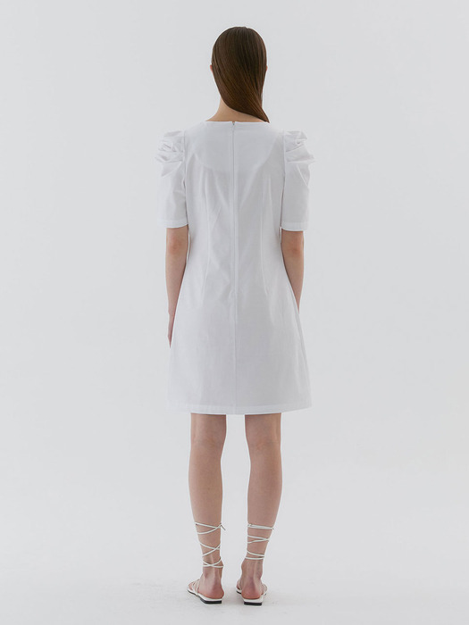 Puff Midi Dress_White