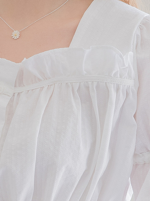 Frill Crop Blouse White