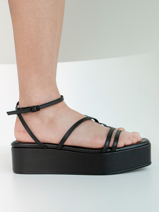 Strappy Platform Sandals | Black
