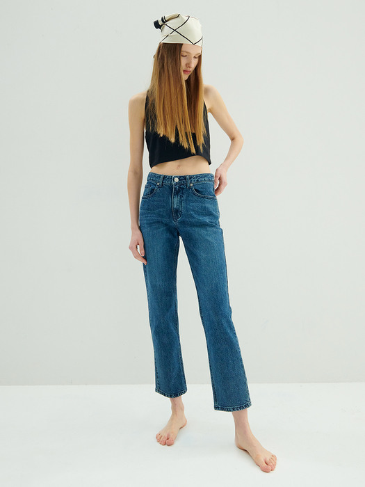 Mid-rise Straight Jeans_D.blue