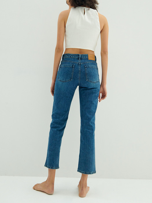 Mid-rise Straight Jeans_D.blue