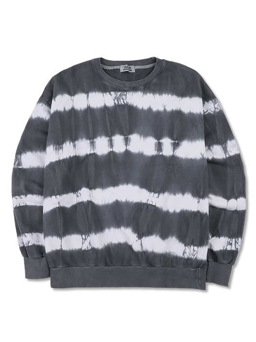 T004 STRIPE TIEDYE CREWNECK_GRAY