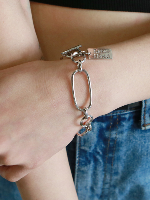 ellipes chain bracelet-silver