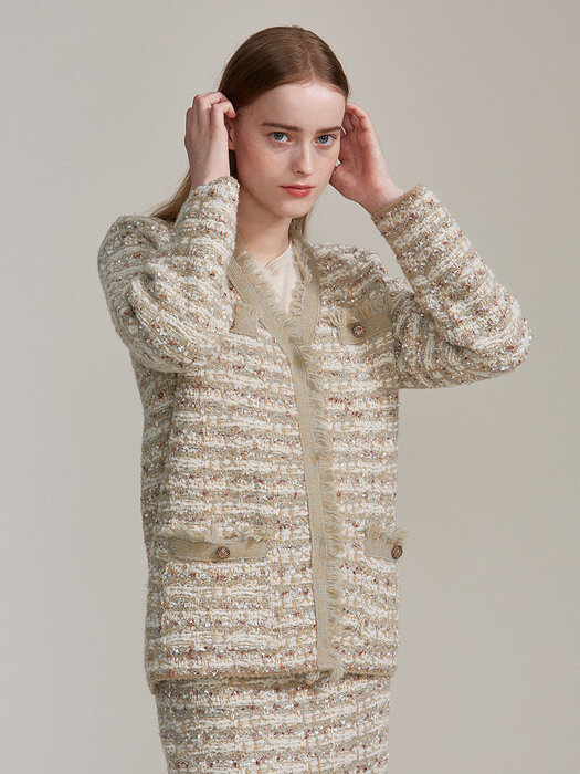 tweed knit jacket (2colors)