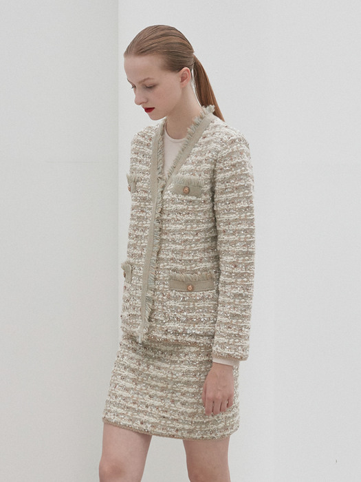 tweed knit jacket (2colors)