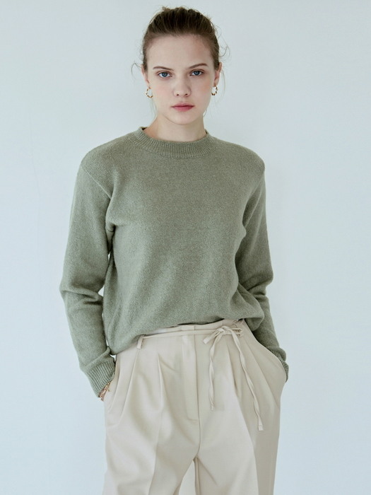 NATURAL WIDE NECK KNIT_LIGHT GREEN