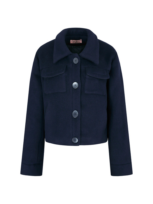 flap pocket wool coat