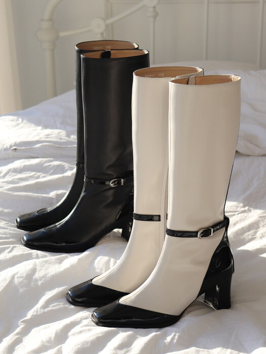Knight Boots_IVORY COMBI (6cm)