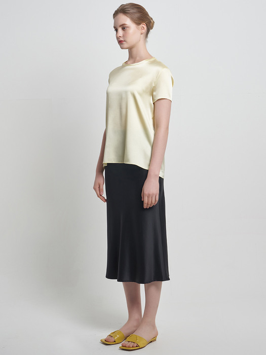 [리퍼브]BIAS CUT SILK SKIRT BLACK