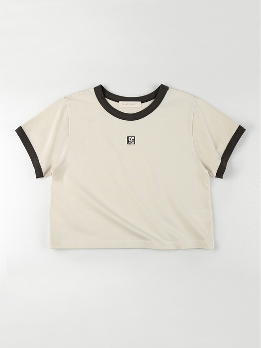 Ringer Crop T-shirt (Charcoal)