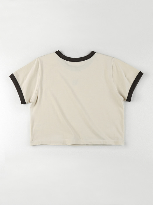Ringer Crop T-shirt (Charcoal)