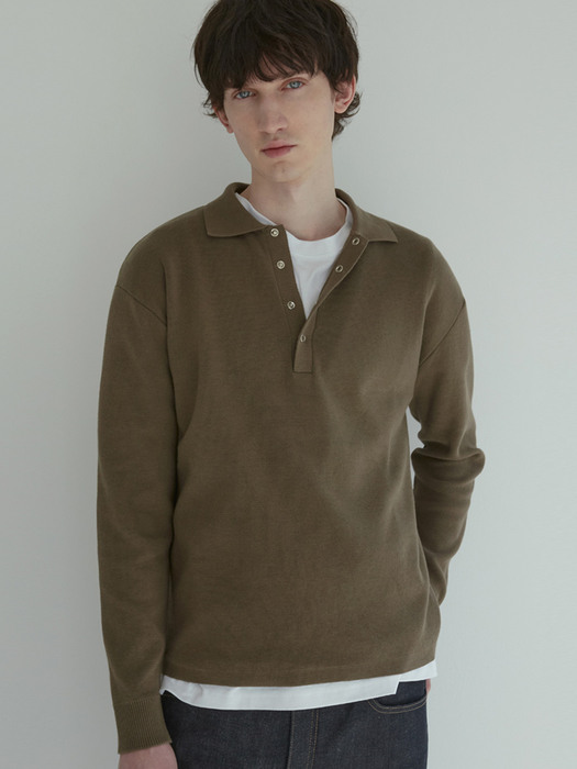 Long Sleeve Cotton Shirt (Brown)