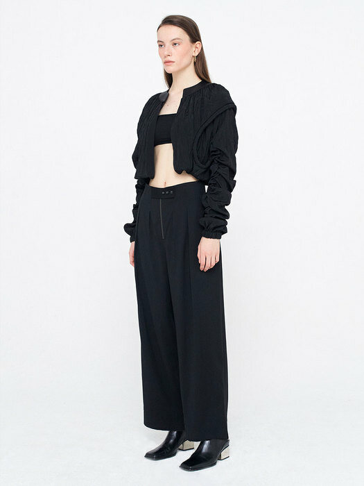 3 Button Wide Trousers_Black