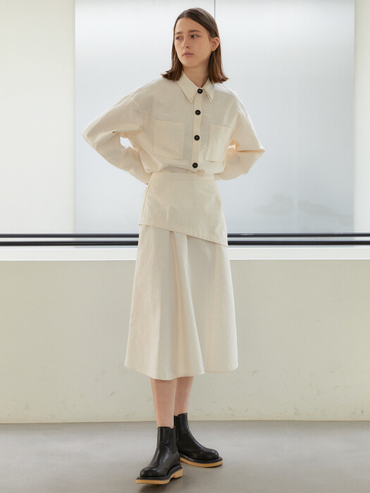 MAGGY_SEMI CRAPPED & OVERFITTED SHIRT_IVORY
