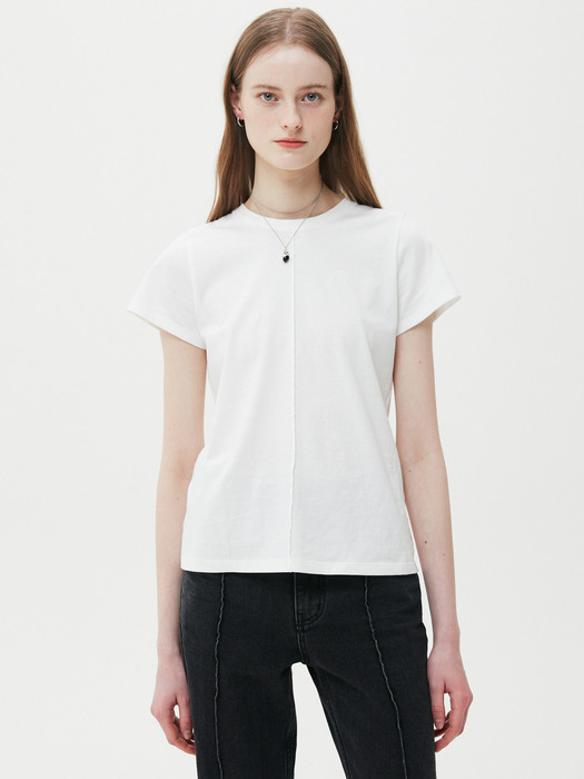 Pin Tuck Symbol Baby T-shirt / White