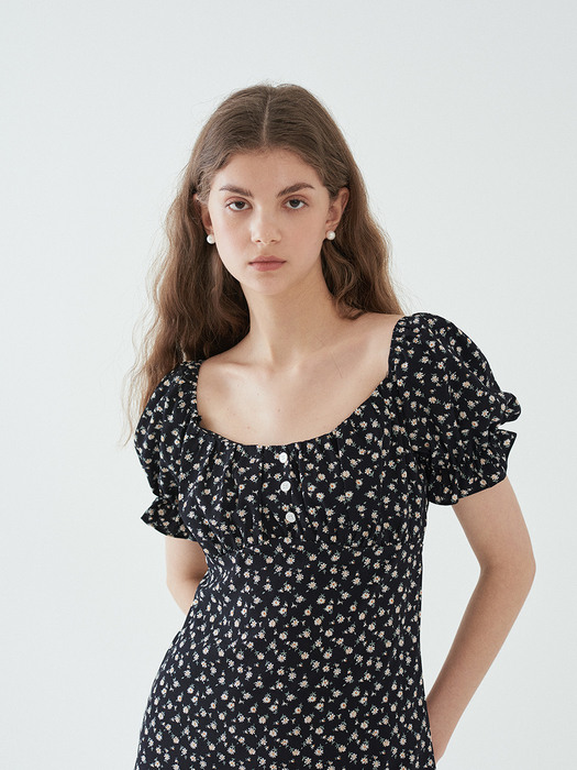 flower pattern mini dress