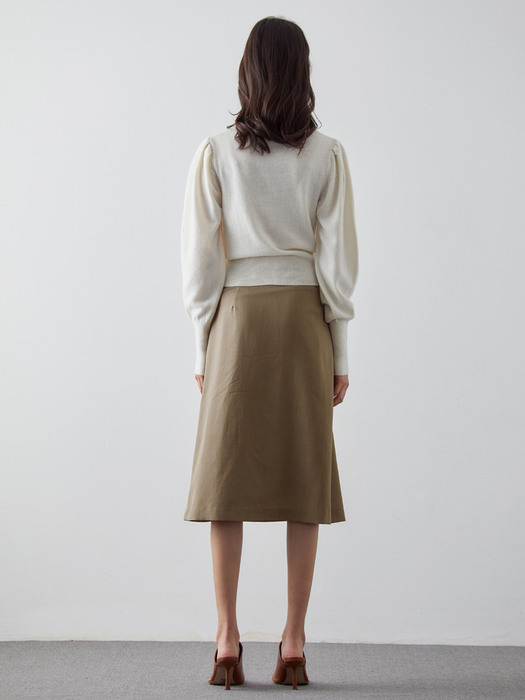 CASHMERE SQUARE NECK KNIT_IVORY