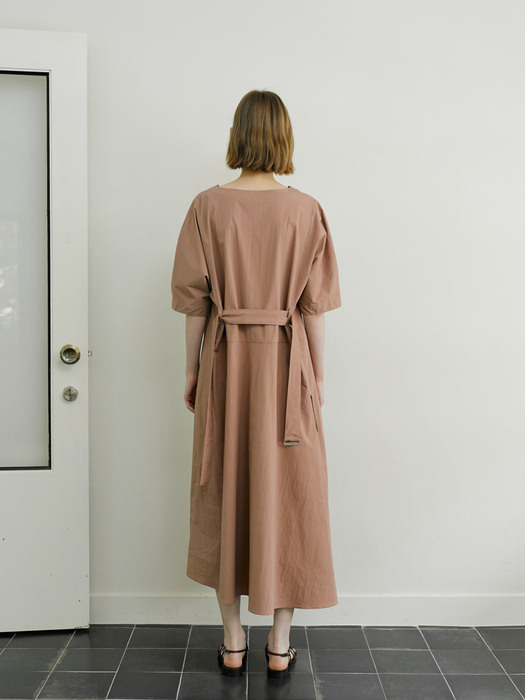 Belted tunic dress(rose)