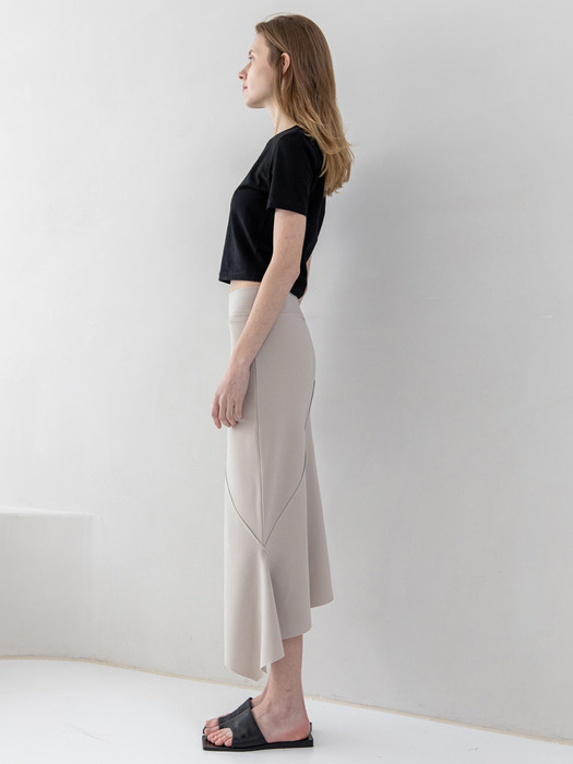 Asymmetric Easy Skirts_Ecru