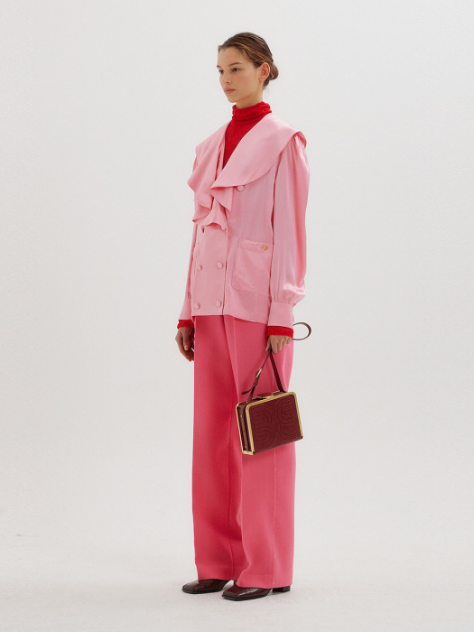 TIMING Oversized Collar Blouse - Pink