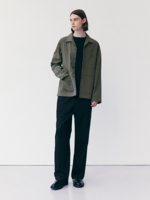 COTTON BLEND TWILL SHIRT JACKET_KHAKI