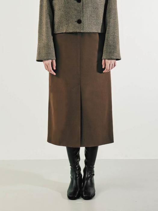 Wool H-line Skirt(Brown)