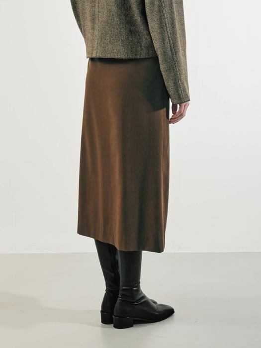Wool H-line Skirt(Brown)