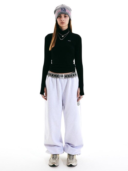 3D Monogram Sweatpants White Melange