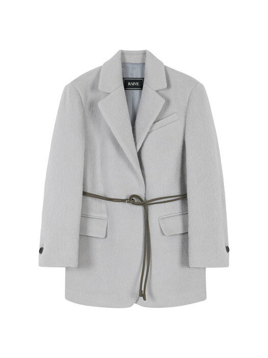Oversized Belted Half Coat in L/grey VW1WH008-11