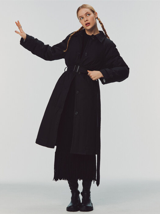 Goose Down Single-Breasted Trench Coat (JUJC205-15)