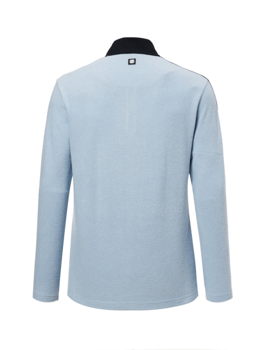 PREMIUM CLASSIC 블루 라인배색 포인트 소프트 반집업 티셔츠 (DGTS1D713B2)