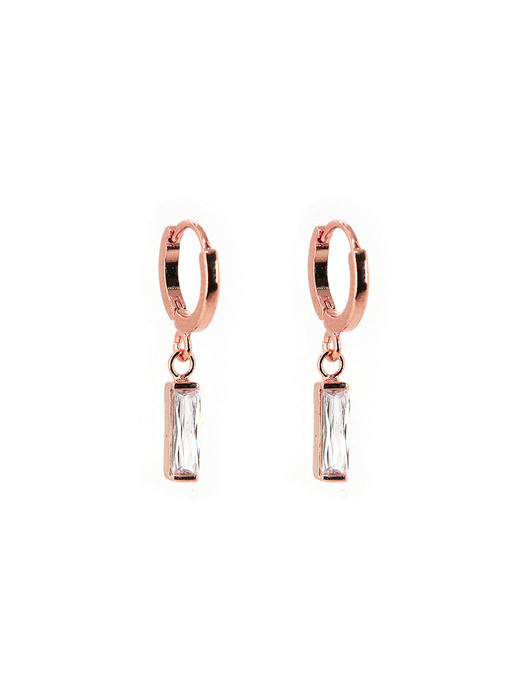 Square Crystal Onetouch Earring (14k)