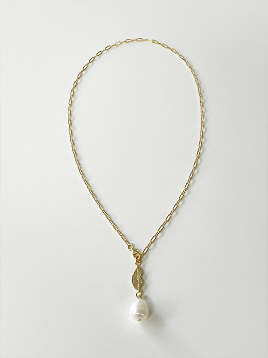 gold white bell necklace (Silver 925)