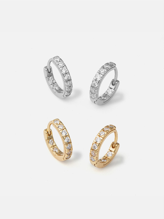 [Silver925] Ostankino Huggie Earrings (#silver#gold)