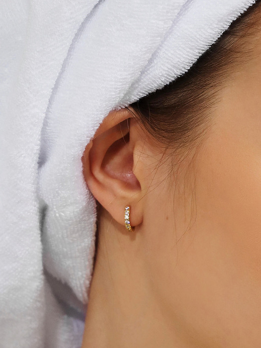 [Silver925] Ostankino Huggie Earrings (#silver#gold)