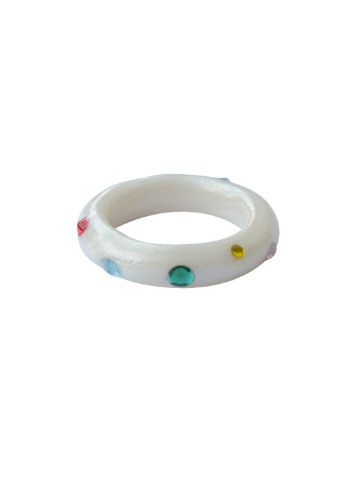 color parts ring_glitter white