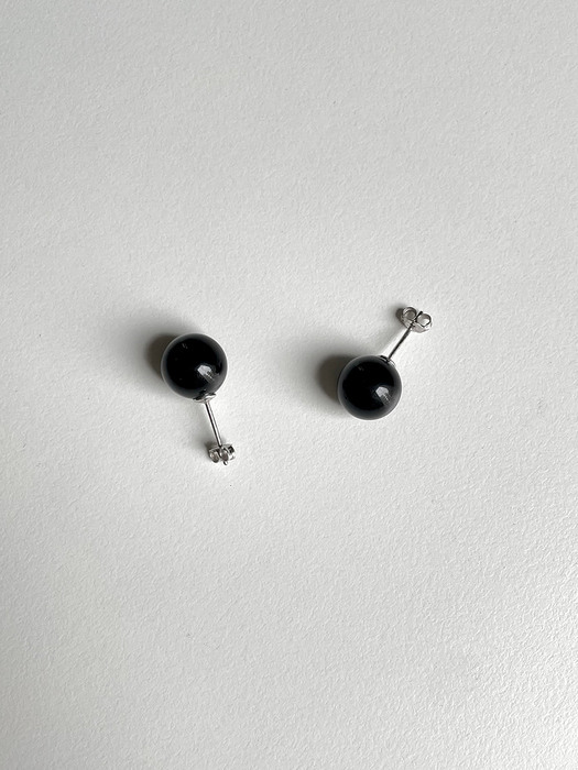 [silver925] black pearl earring