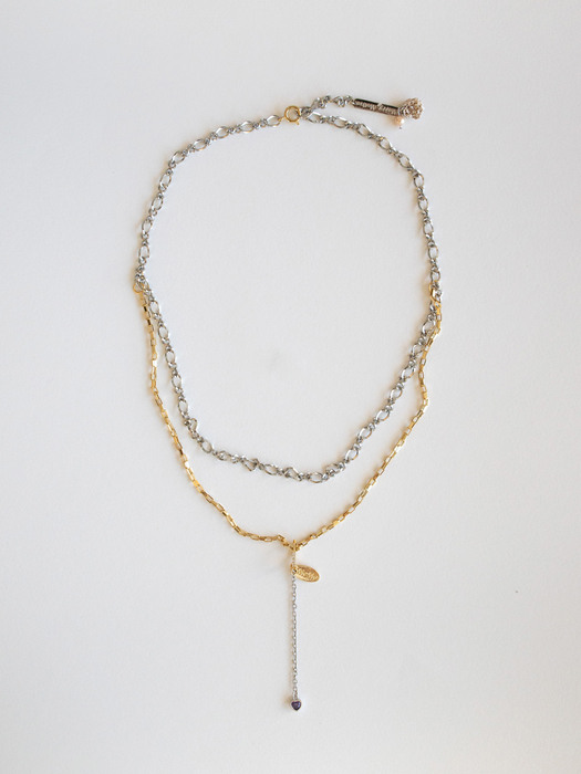 [2way] Brilliant chain layered necklace