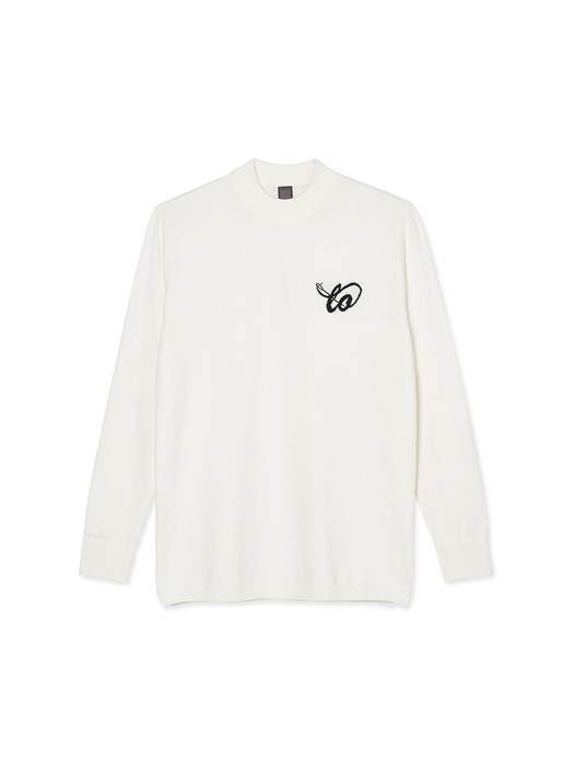 Women Logo Point Mockneck_White