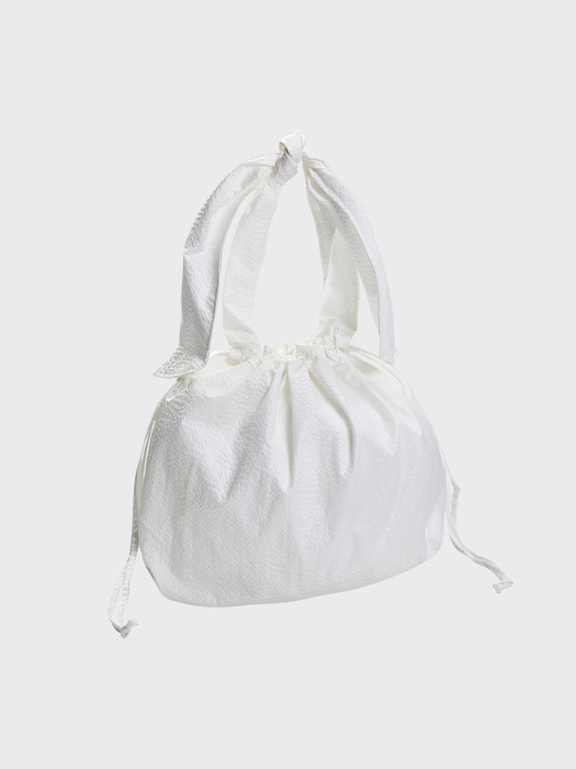 knotted strap nylon bag_white