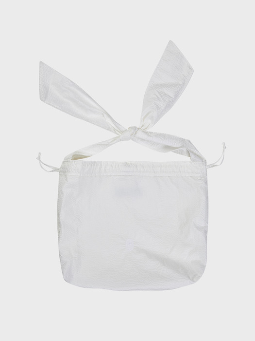knotted strap nylon bag_white