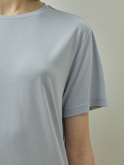 Modal loose fit half sleeve T-shirt_BLUE
