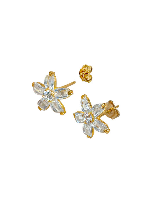Twinkle flower gold earring [silver925]