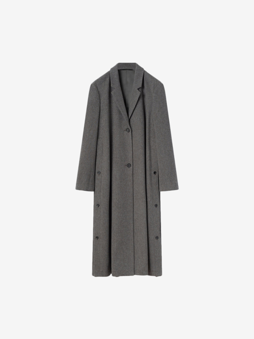 [WOMEN] 21FW COAT WITH SLITS TAUPE GREY