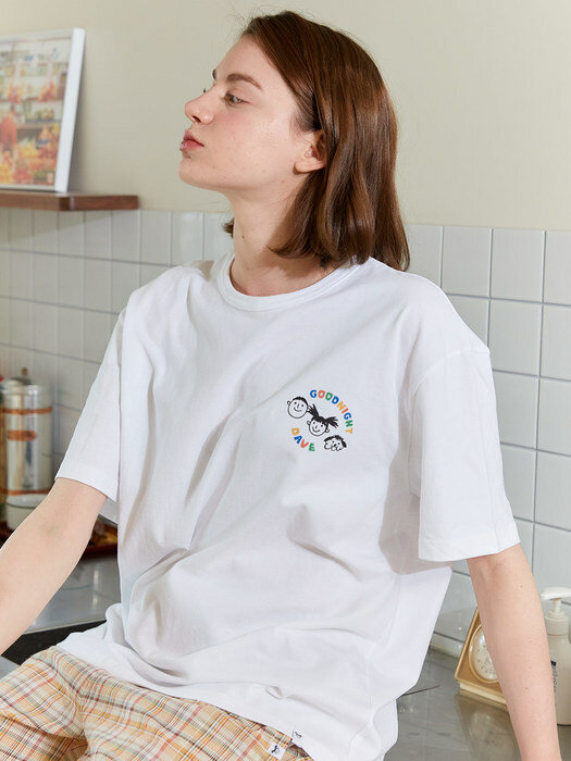 여성 데이브 시그니처 티셔츠 화이트